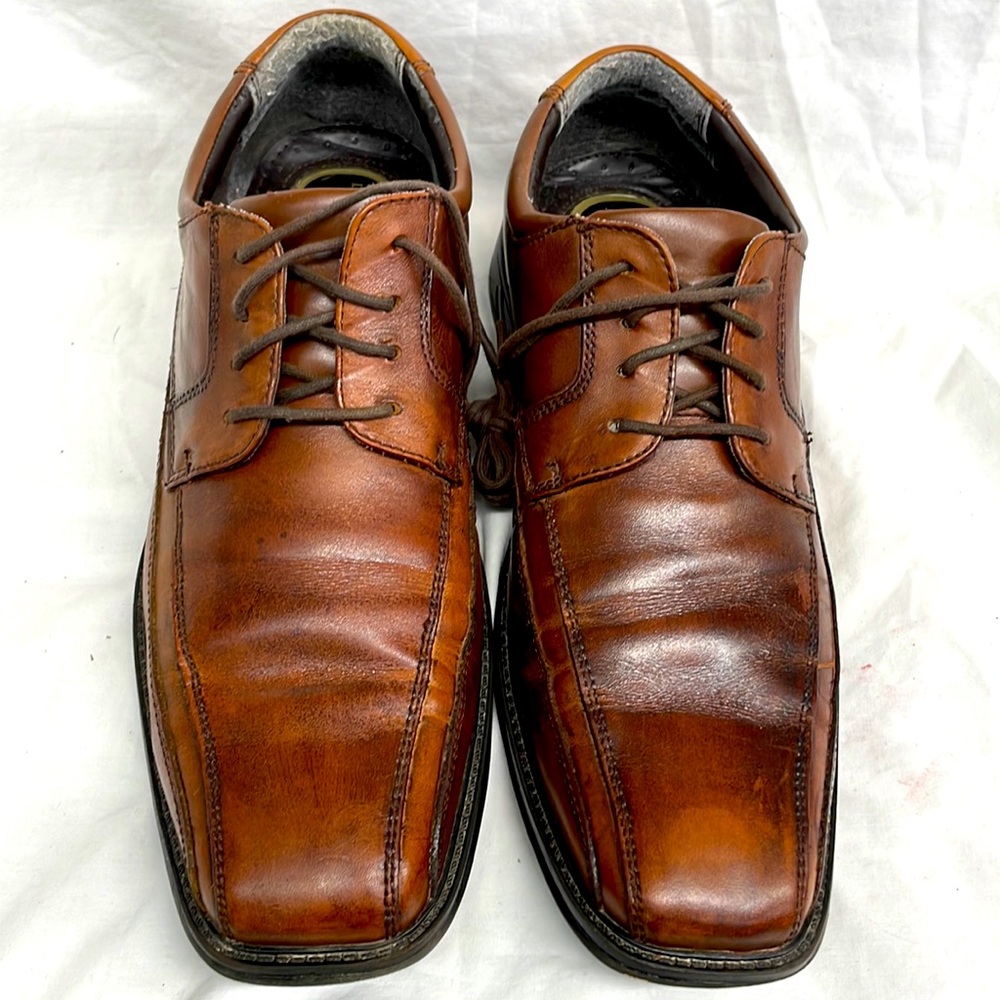 Docker leather lace up loafers men sz 10.5m 1/13/4